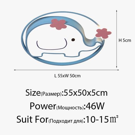 plafonnier éléphant mignon pour chambre d'enfant éclairage intérieur ludique