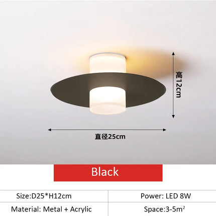 Plafonnier Led allée couloir couloir moderne pour salon salle à manger cuisine chambre noir blanc