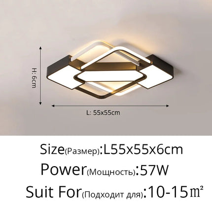 Plafonnier LED Art Déco géométrique pour éclairage intérieur luxueux — LZ4X9P2