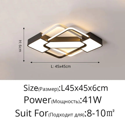 Plafonnier LED Art Déco géométrique pour éclairage intérieur luxueux — LZ4X9P2