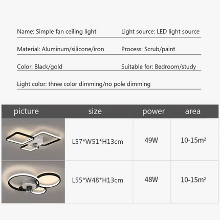 Plafonnier LED avec ventilateur et télécommande au design moderne — LZ4X9P
