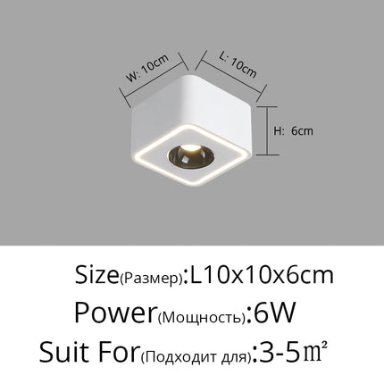 Plafonnier LED carré anti-éblouissement à fixation murale — LZ4X9P