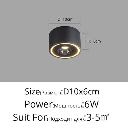 Plafonnier LED carré anti-éblouissement à fixation murale — LZ4X9P