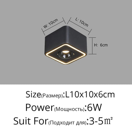 Plafonnier LED carré anti-éblouissement à fixation murale — LZ4X9P