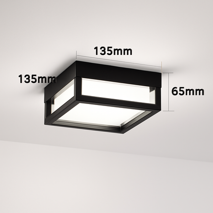 Plafonnier LED carré étanche pour extérieur, jardin et porche — LZ4X9T