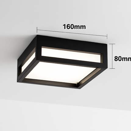 Plafonnier LED carré étanche pour extérieur, jardin et porche — LZ4X9T