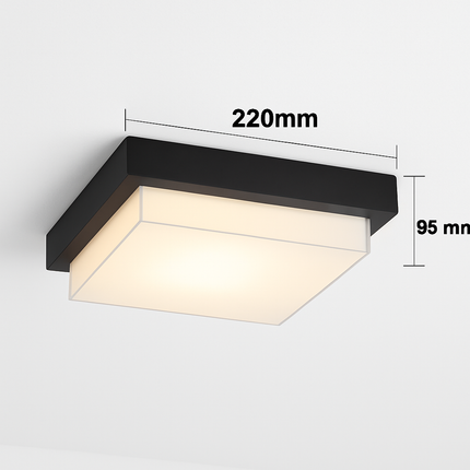 Plafonnier LED carré étanche pour extérieur, jardin et porche — LZ4X9T