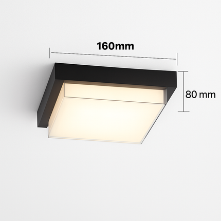 Plafonnier LED carré étanche pour extérieur, jardin et porche — LZ4X9T