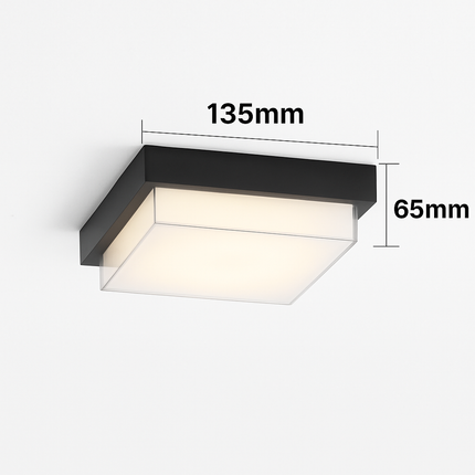 Plafonnier LED carré étanche pour extérieur, jardin et porche — LZ4X9T