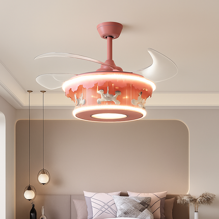 Plafonnier LED carrousel dessin animé pour chambre de filles — LZ4QJ7M