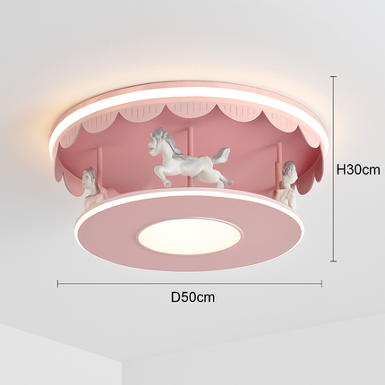 Plafonnier LED carrousel dessin animé pour chambre de filles — LZ4QJ7M
