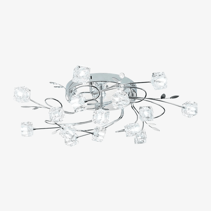 Plafonnier LED chromé avec cubes en verre design — LZ4X9T1