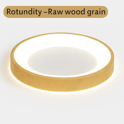 Plafonnier LED circulaire effet grain de bois design minimaliste — LZ4X9P