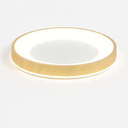 Plafonnier LED circulaire effet grain de bois design minimaliste — LZ4X9P