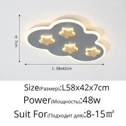 Plafonnier LED enfant avec motifs nuages et étoiles créatifs — LZ4X9P