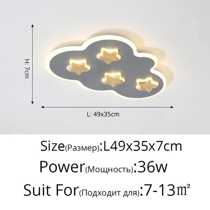 Plafonnier LED enfant avec motifs nuages et étoiles créatifs — LZ4X9P