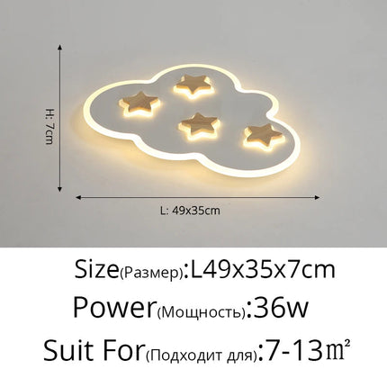 Plafonnier LED enfant avec motifs nuages et étoiles créatifs — LZ4X9P