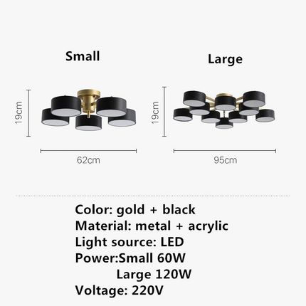 Plafonnier LED créatif pour éclairage moderne et original — LZ4D9X2