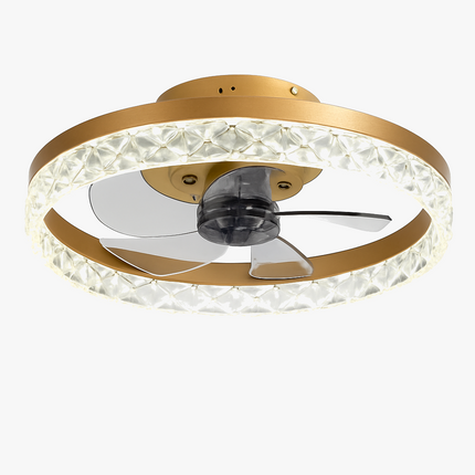 Plafonnier LED cristal avec ventilateur 6 vitesses et télécommande style nordique — LZ4X9M