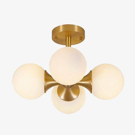 Plafonnier LED doré avec boules en verre design — LZ4Q7M2