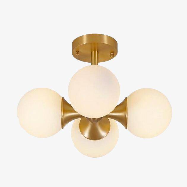 Plafonnier LED doré avec boules en verre design — LZ4Q7M2