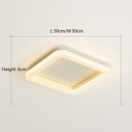 Plafonnier LED design moderne rond et carré en cristal doré — LZ4X9P2