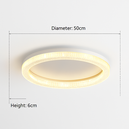 Plafonnier LED design moderne rond et carré en cristal doré — LZ4X9P2