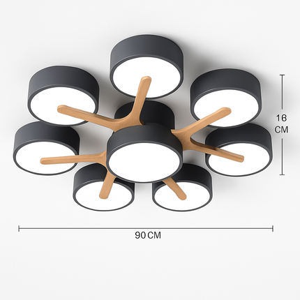Plafonnier LED en bois au design nordique pour intérieur — LZ4X9P2