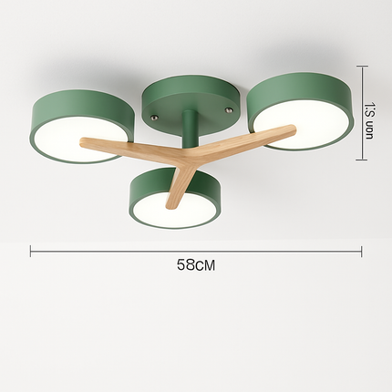 Plafonnier LED en bois au design nordique pour intérieur — LZ4X9P2