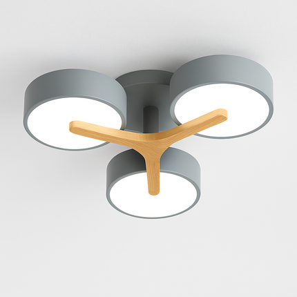 Plafonnier LED en bois au design nordique pour intérieur — LZ4X9P2