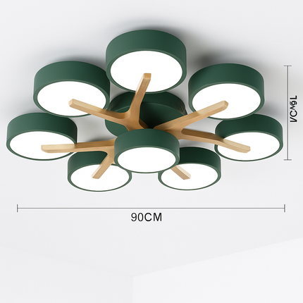 Plafonnier LED en bois au design nordique pour intérieur — LZ4X9P2