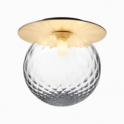 Plafonnier LED rond doré avec globe en verre Porch — LZ4X9T1