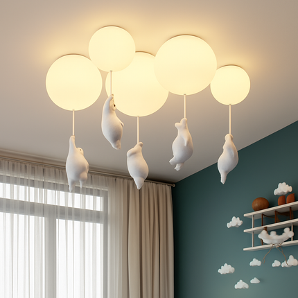 Plafonnier LED enfant motif ours dessin animé — LZ4X9P2