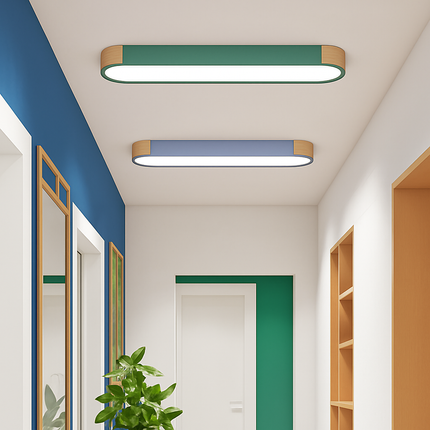 Plafonnier LED dimmable en bois pour espaces variés — LZ4X9Q