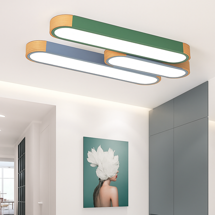 Plafonnier LED dimmable en bois pour espaces variés — LZ4X9Q