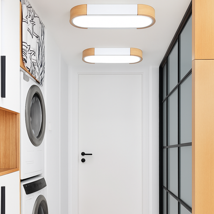 Plafonnier LED dimmable en bois pour espaces variés — LZ4X9Q