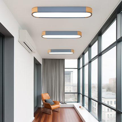 Plafonnier LED dimmable en bois pour espaces variés — LZ4X9Q
