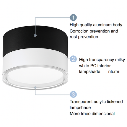 Plafonnier LED dimmable à montage surface style nordique moderne — LZ4X9T