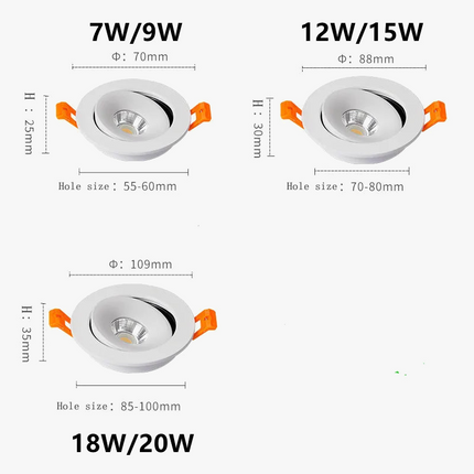 Plafonnier LED dimmable orientable à 360° design moderne — LZ4X9J