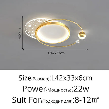 Plafonnier LED doré au design nordique créatif pour intérieur — LZ4X9M