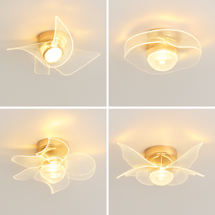 Plafonnier LED doré en acrylique style nordique moderne — LZ4X9T