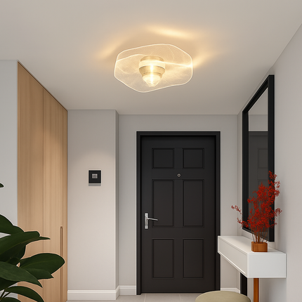 Plafonnier LED doré en acrylique style nordique moderne — LZ4X9T