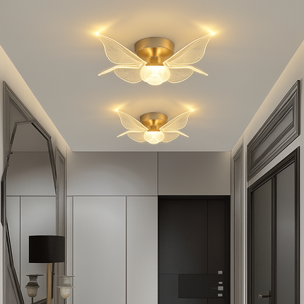Plafonnier LED doré en acrylique style nordique moderne — LZ4X9T