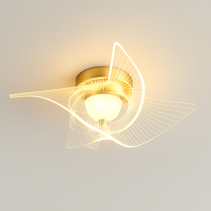 Plafonnier LED doré en acrylique style nordique moderne — LZ4X9T