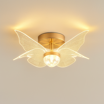 Plafonnier LED doré en acrylique style nordique moderne — LZ4X9T