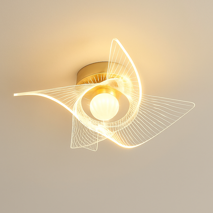 Plafonnier LED doré en acrylique style nordique moderne — LZ4X9T