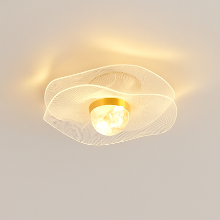 Plafonnier LED doré en acrylique style nordique moderne — LZ4X9T