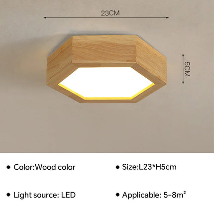 Plafonnier LED en bois au design moderne