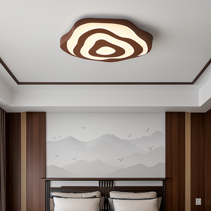 Plafonnier LED décoratif en bois au design japonais irrégulier — LZ4X9P2