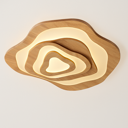 Plafonnier LED décoratif en bois au design japonais irrégulier — LZ4X9P2
